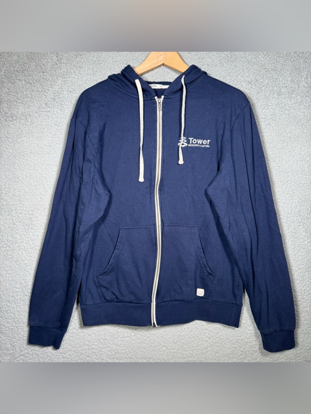 Marine Layer Men's Afternoon Hoodie Sweatshirt Size M True Navy Full Zip Custom